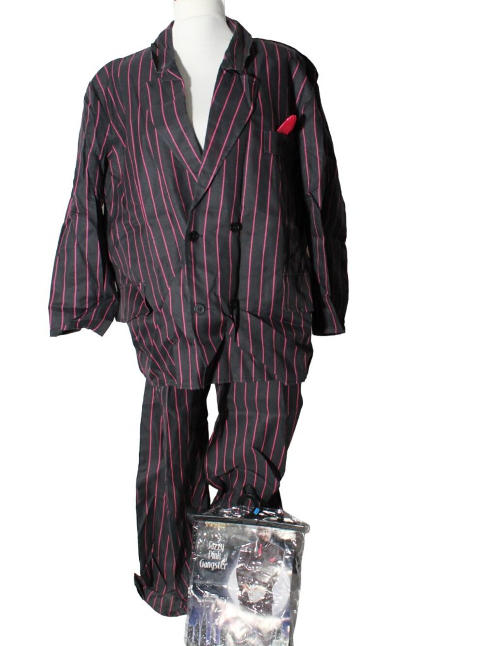 Spirit Halloween Mens Pink Pinstripe Gangster Suit L